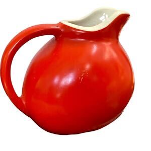 Vintage Shawnee Pottery Ball Creamer Jug Mini Poppy USA Tilt Mid Century READ